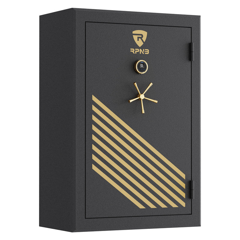 RPNB: 45 Gun Large Fireproof Biometric Fingerprint Long Gun Safe for Pistols and Rifles, Black, RPNB RPFS45-B