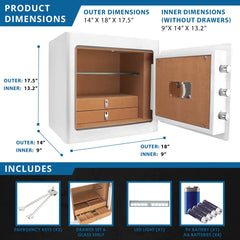 Barska: 1.01 Cu. ft. White Keypad Fireproof Jewelry Safe V2 AX13104